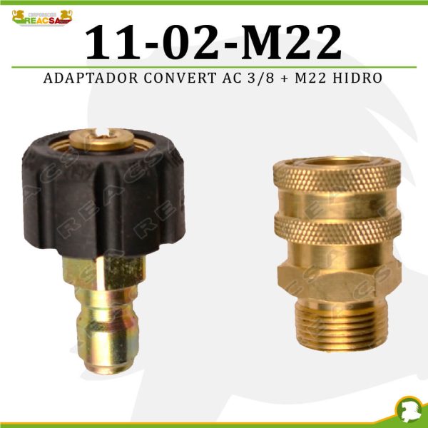 ADAPTADOR CONVERT AC 3/8 + M22 HIDRO