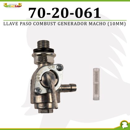 LLAVE PASO COMBUST GENERADORES MACHO (10MM)