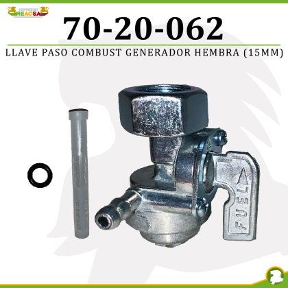 LLAVE PASO COMBUST GENERADOR HEMBRA (15MM)