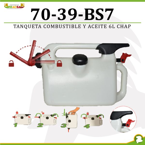 TANQUETA COMBUSTIBLE Y ACEITE 6L CHAP