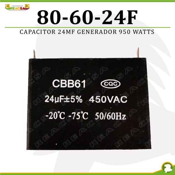 CAPACITOR 24MF GENERADOR 950WATTS