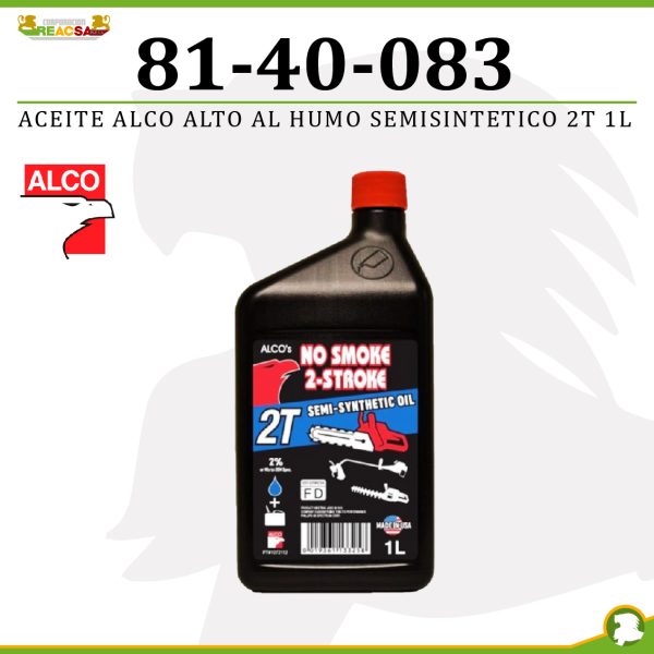 ACEITE ALCO ALTO AL HUMO SEMI SINTETICO 2 T / 1 LT AZUL