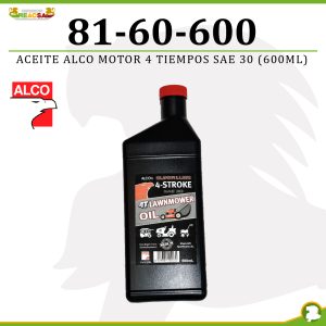 ACEITE ALCO MOTOR 4 TIEMPOS SAE 30 (600ML)