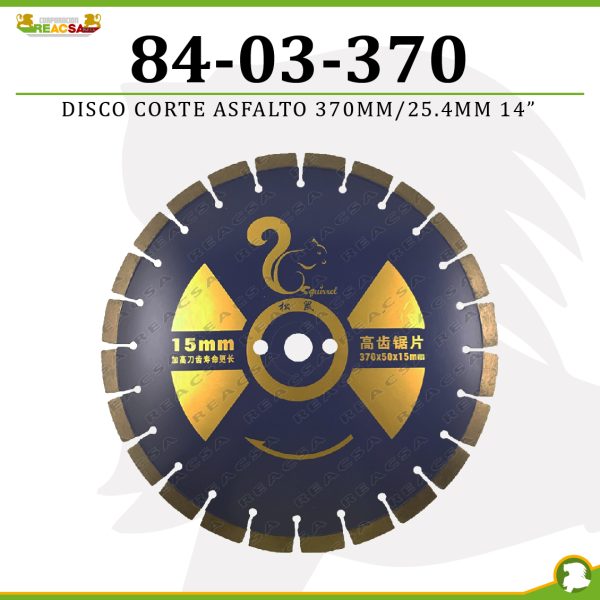 DISCO CORTE ASFALTO 370MM/25.4MM 14"