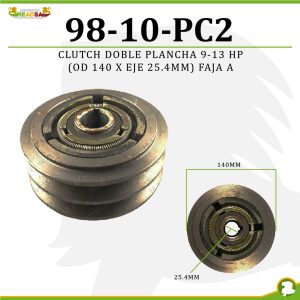 CLUTCH DOBLE PLANCHA 9-13 HP (OD 140 X EJE 25.4MM) FAJA A