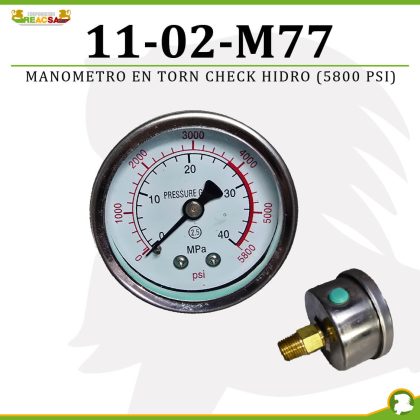 MANOMETRO EN TORN CHECK HIDRO (5800 PSI)